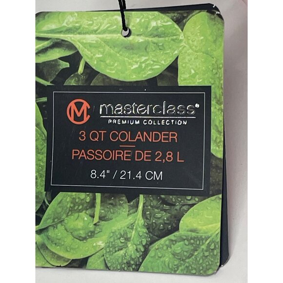 Master Class Stainless Steel & Pink 3 Qt Colander Stylish Modern Design 8.4"/21. - Picture 2 of 6